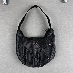 LA REGALE SATIN SHOULDER BAG, GRAY, WITH ZIPPER, HAND MADE IN CHINA
